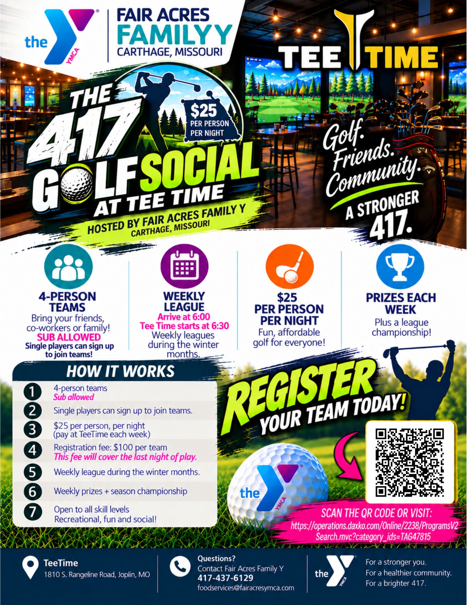 417 Golf Social at Tee Time Flyer
